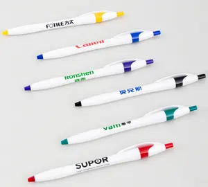 Custom Goedkope Plastic Rebound Balpennen Effen Promotionele Oranje Logo Bal Pen Met Uw Logo