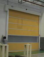Porte à enroulement rapide résistante au vent, porte automatique à induction à grande vitesse pour la logistique d'entrepôt