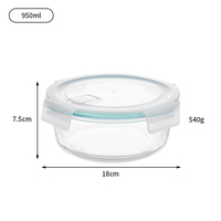 Conteneur alimentaire en verre borosilicate personnalisé, compatible micro-ondes, avec couvercle à clapet, sans BPA, empilable, anti-fuite, idéal pour l'école et les voyages
