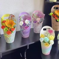 Boîtes d'emballage florales écologiques faites à la main, auto-assemblables, en carton plat, biodégradables, recyclables, en papier kraft pour fleuristes, bricolage, cadeaux