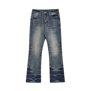 <span class=keywords><strong>Pantaloni</strong></span> Hombre con taglio a stivale Vintage di alta qualità per gli uomini larghi a gamba larga blu Denim Jeans lavati di alta strada dal Design ampio per l'inverno - Product Image 1