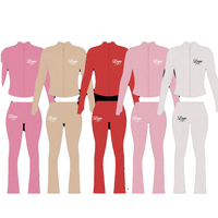 Ensemble 3 pièces long pour femme, coupe ajustée, respirant et élastique, pour le yoga et le fitness, avec broderie 3D, en Spandex/Coton, idéal pour l'été