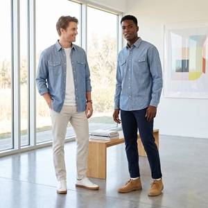Camicie Oversize da Uomo con Stampa Mixed Emotion, Camicie Casual in Chambray Stile Western a Maniche Lunghe, Top a Vestibilità Ampia Collezione Streetwear - Product Image 2