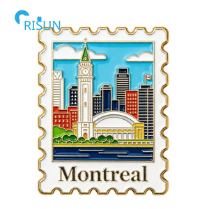 Cadeaux Souvenirs Personnalisés Canada Drapeau Canadien Montréal Aimant de Réfrigérateur Épingle de Revers Badge Broche Épingle Émaillée Personnalisée Montréal - Product Image 5