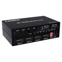 DT-7442SF 4K 60Hz Video-Matrix 4x2 mit Optischem und 3,5mm Audio HDMI Matrix-Switcher 4 Ein 2 Aus