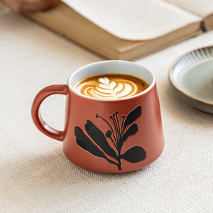 Taza de Desayuno de Gran Capacidad con Diseño Floral Minimalista y Colores Vibrantes para Hogar u Oficina, para Café, Té o Agua, Venta al Por Mayor - Product Image 2