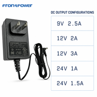 Adaptateur secteur 24W, prise murale US, 12V1A1.5A2A EN62368/EN61558 pour appareils électroménagers, chargeur avec certificats UL/FCC