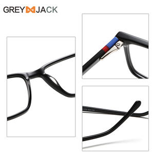 Monture de lunettes rectangulaire en acétate Greyjack AC1008, pont moyen, unisexe, avec charnières à ressort - Product Image 1