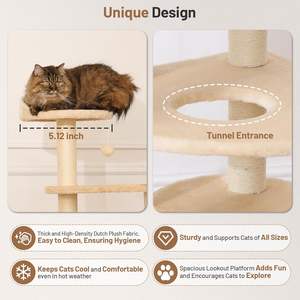 Bestseller: Centro di Intrattenimento Tutto-in-Uno per Gatti con Palo in Sisal e Amaca in Peluche - Product Image 4