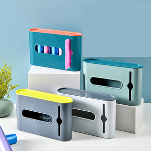 Large Capacity Large Holes Plastic Storage Bag Holder Wall Mounted Trash Bag Dispenser Garbage Bag Organizer