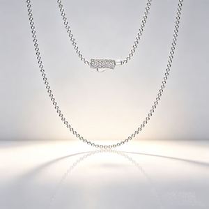 FYXL123345 Plain Handmade Stylish Elegant Versatile <b>Retro</b> Minimalist Niche Long 925 Silver Zircon Rope Chain Unisex Understated - Product Image 1