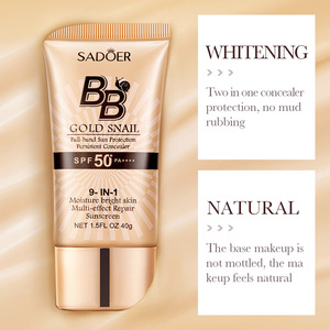 SADOER vente en gros imperméable à l'eau hydratant correcteur base de maquillage escargot doré crème solaire BB crème fond de teint liquide - Product Image 5