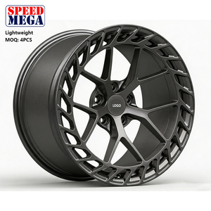 Nouvelles jantes en alliage léger Speed Mega Gunmetal Mesh Noir Mat, design Turbofan Cage, anneau extérieur, jantes de voiture, performance sportive - Product Image 1