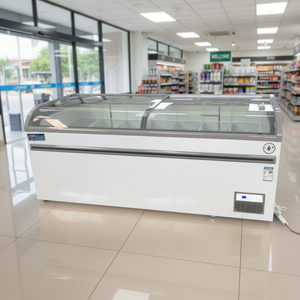 Congélateur îlot europé<span class=keywords><strong>en</strong></span> pour supermarché, à couvercle coulissant ouvert <span class=keywords><strong>en</strong></span> hauteur, pour affichage combiné d'aliments surgelés <span class=keywords><strong>en</strong></span> sac et de viande - Product Image 4