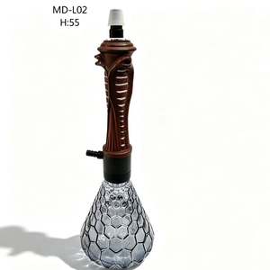 Brown Snake Handle <b>Hookah</b> Clear Honeycomb Base Glass Style Water <b>Pipe</b> MD-L02 - Product Image 1