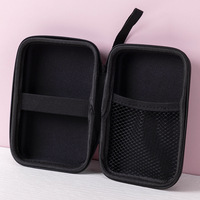 Tas EVA Anti-tekanan Portabel 15X10X4.5Cm Tas Hard Disk Seluler Pengisi Daya Kabel Data Kotak Penyimpanan Headset Bluetooth Hitam Model 13