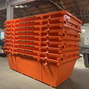 Contenedor de basura para transporte de residuos de construcción, contenedor de metal pesado, 4 yardas