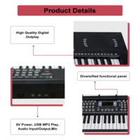 BD MUSIC BD-613 61 Key LED Electronic Digital Piano Keyboard Instruments Portable Teclado Musical Electric Organ