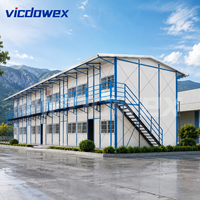 VICDOWEX Bâtiment préfabriqué modulaire contemporain de type K à installation rapide pour bureaux de chantier et camps