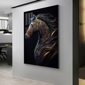 Decoración de Hogar de Lujo, Cuadros Impresos en Lienzo HD, Pintura de Caballo en Porcelana de Cristal, Arte de Pared Personalizado al por Mayor para Sala de Estar, Murales LED - Product Image 5