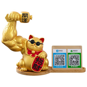 Lucky Cat Resin Crafts Front Desk Ornament Store se abre para enviar regalos Página de pago con código QR para la colección de dinero fácil - Product Image 2