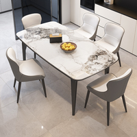Table et chaises de salle à manger italiennes en roche, combinables, extensibles et polyvalentes, du carré au circulaire, tables de salle à manger minimalistes pour la maison