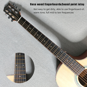 Eastun Acoustic guitar vân sam Top rắn gỗ gụ Back & side nhà máy Guitar Trung Quốc Guitar OEM - Product Image 5