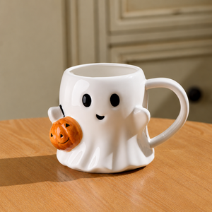 Caneca de Cerâmica Criativa de Halloween com Abóbora, Fantasma e Elfo Engraçado – Presente Divertido para Decoração de Festas em Casa - Product Image 4