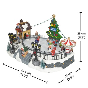Bán Buôn Noel Led Thắp Sáng Trượt Tuyết Xmas Cảnh Giáng Sinh Village Set Ice Rink - Product Image 5