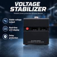 Stabilisateur de tension automatique 2 kVA 220 V avec écran LCD numérique, régulateur de tension à commande par relais et protection contre les retards