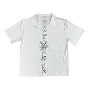 Chemise hawaïenne personnalisée en coton, motif transfert thermique, douce, blanche, grande taille, pour un style décontracté à la plage - Product Image 1