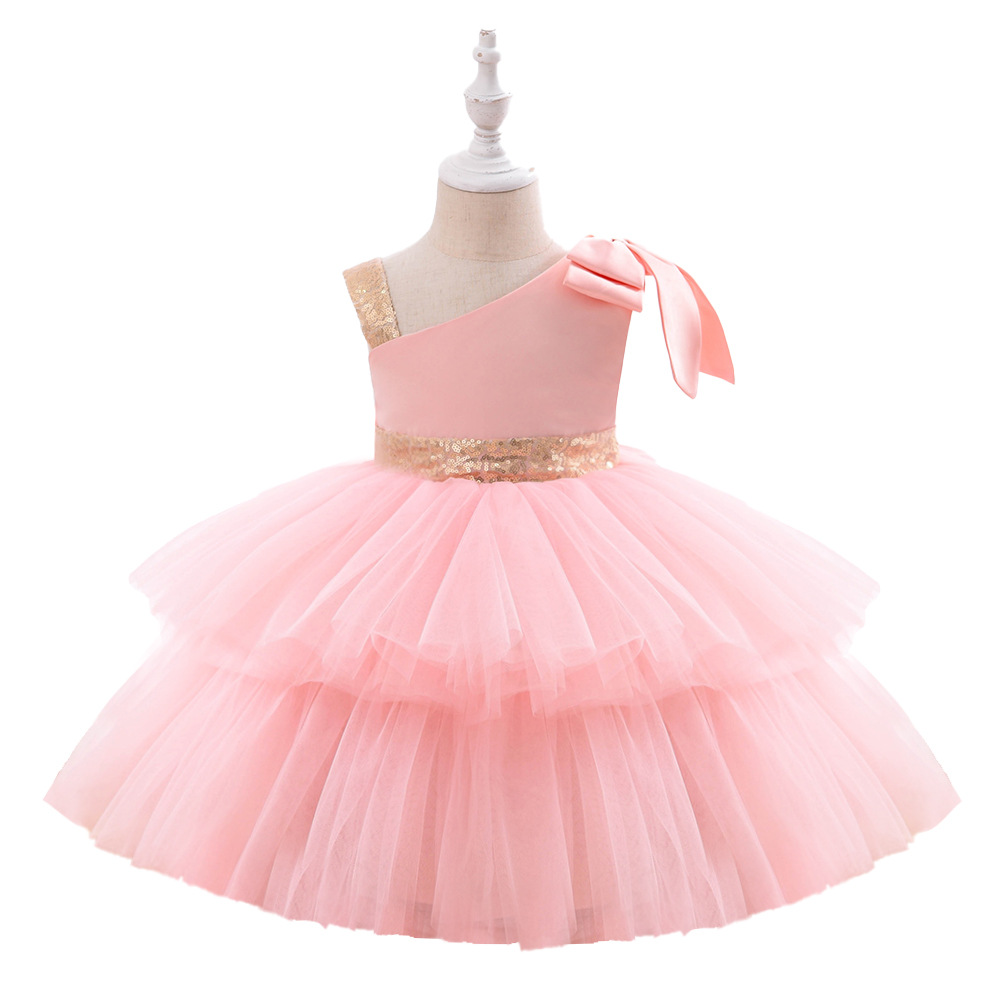 Новинка 2020, детское праздничное платье, хлопковое платье принцессы с цветами и перьями, плиссированные платья для маленьких девочек с буфами