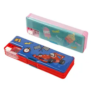 多功能设计儿童铅笔盒，配有耐用的聚苯乙烯/聚氯乙烯塑料卷笔刀学校收纳件