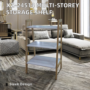 מדף אחסון עץ רב קומות עבור סלון מטבח ביתי מרפסת ריהוט סלון - Product Image 4