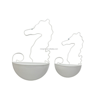 Demi-jardinière décorative en métal à moitié enduite de poudre blanche moderne jardinières pour la maison jardin balcon décoration murale
