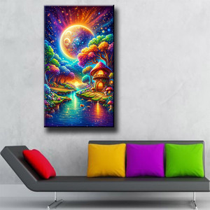 Ever Moment Wholesale Full Diamond Art and Craft Kit Diamant Peinture Brillant Fairyland Nuit Broderie <span class=keywords><strong>Mosaïque</strong></span> ASF2936 - Product Image 2