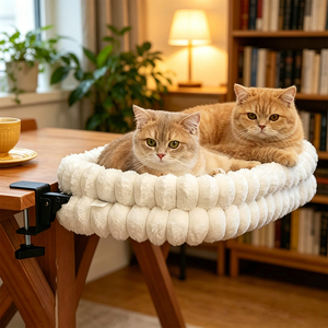 <b>Foldable</b> Cat <b>Desk</b> Bed Hammock for Small Large Cats Indoor Resting Nest Office <b>Desk</b> 90° Rotating Washable Pet Nest Bed Hammock - Product Image 2