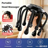 Masseur de tête à percussion profonde avec fonction chauffante - Outil de soin du cuir chevelu imitant le toucher de la main humaine pour le soulagement des migraines et la relaxation