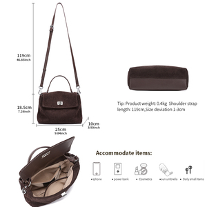 Sac à <span class=keywords><strong>main</strong></span> pour femme en cuir de vachette véritable, vente en gros d'usine, collection automne-hiver 2025, sac à <span class=keywords><strong>main</strong></span> de luxe rétro pour femme, vente chaude - Product Image 5