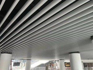 <span class=keywords><strong>Plafond</strong></span> à baffles métalliques traités en surface personnalisé pour les zones commerciales Régulation acoustique avec baffles linéaires en aluminium pour les ingénieurs - Product Image 1