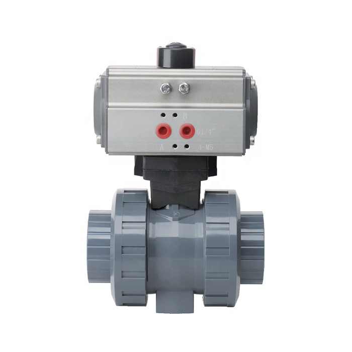DIN ASTM Standard PVC UPVC CPVC Pneumatic Control Plastic Socket Threaded True Union Cnnection Ball Valve