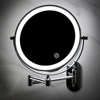 Miroir LED de maquillage avec Rotation de 360 degrés, Double face, base de pliage Flexible, miroir pour mur