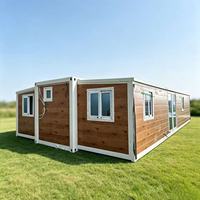Maison conteneur extensible à double aile de 20 pieds et 40 pieds, préfabriquée, modulaire et mobile pour chantier de construction, complexe hôtelier et bureau
