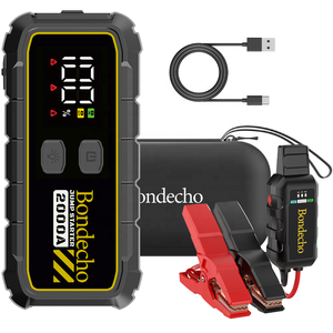 2000A 74Wh Smart Jump Starter,12V Portable Car <b>Battery</b> Booster With 3-Mode Light, Jumper <b>Cables</b> for up to 8.5L Gas/6.0L BE-T45 S - Product Image 1