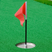 Mini-coupelles de golf en acier inoxydable et ensemble de drapeaux, aides à l'entraînement au golf pour tapis de putting