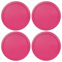 Couvercles de remplacement pour récipients en verre de 2 tasses, lot de 4 couvercles en plastique hermétiques et étanches avec design compact (orange)