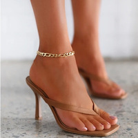 Sandales à Talons Hauts Style Rétro Féérique pour Femme, Dessus en Tissu Minimaliste, Bout Ouvert, Idéales pour l'Été, la Plage et le Quotidien