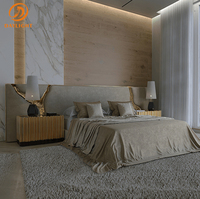 2022 nouveau design de luxe cadre moderne confort velours à plateforme de reine touffue ensemble de lit beige moelleux pour lits de mariage