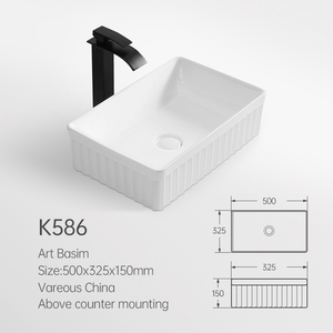 High Standard Glossy White Glaze Ceramic Bathroom <strong>Sink</strong> Rectangular <strong>Vessel</strong> <strong>Sink</strong> Above Counter Wash Basin - Product Image 4