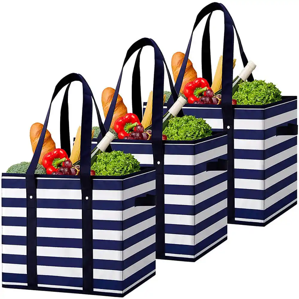 Многоразовая сумка для покупок с логотипом на заказ, водонепроницаемая Экологически чистая Складная Сумка-тоут для продуктов